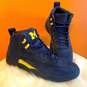When your husband has more shoes than you… Michigan Jordan 12. Great condition.
